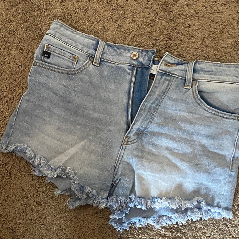 KanCan Light Denim Frayed Jean Shorts